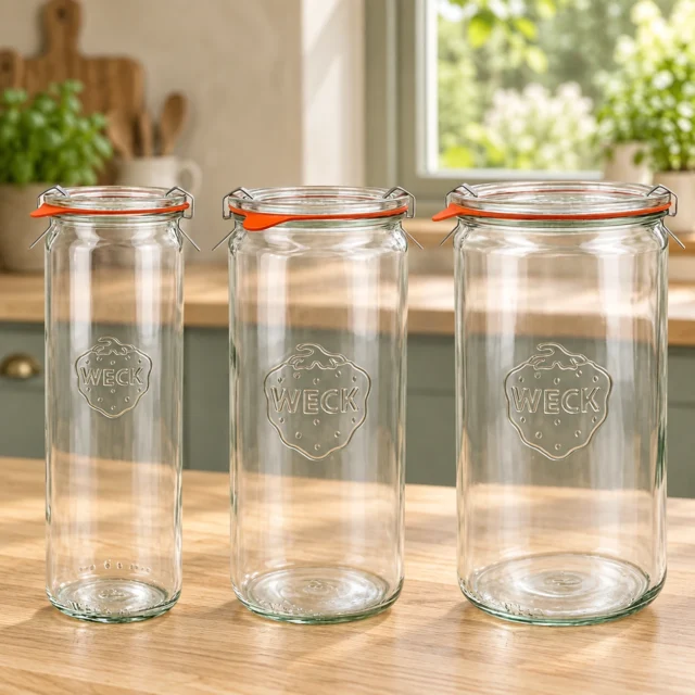 WECK Kavanoz Silindir Set (1590 ml – 1040 ml – 600 ml)