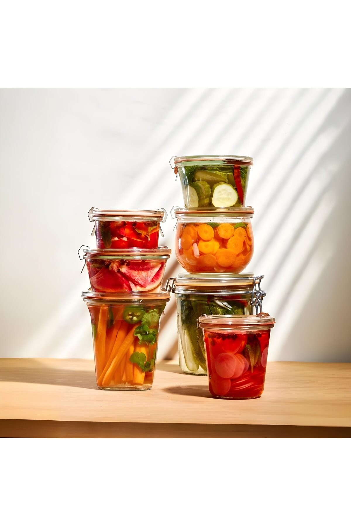 WECK Kavanoz Saklama Seti ( 580 ml Mold , 370 ml Mold , 290 ml Mold, 580 ml Lale)